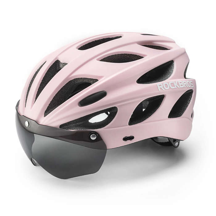 Rockbros - Rockbros Cykelhjälm Avtagbara UV-Skyddsglasögon - Rosa