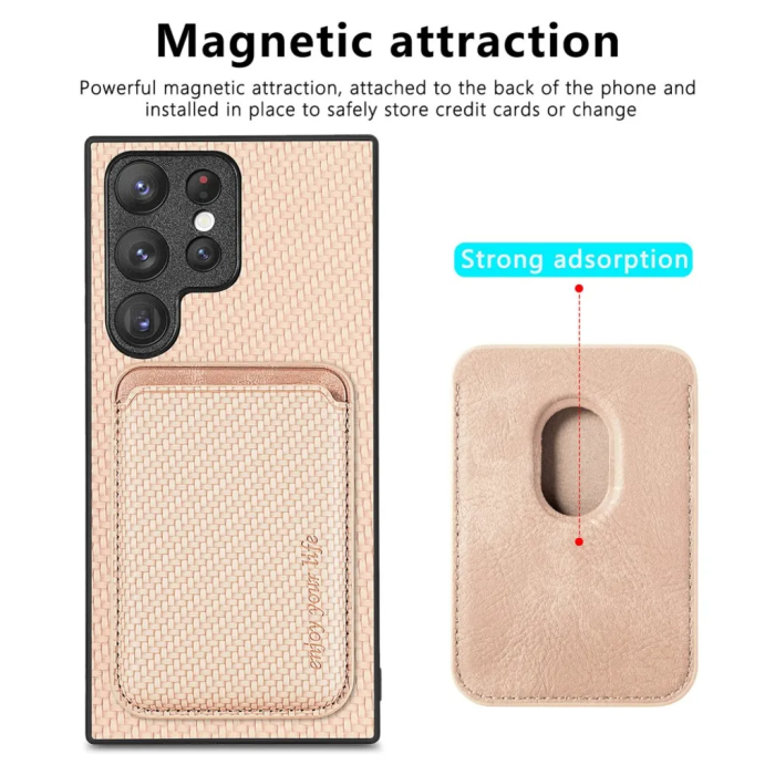 UTGATT - Galaxy S23 Ultra Skal Korthållare Detachable - Sand Rosa