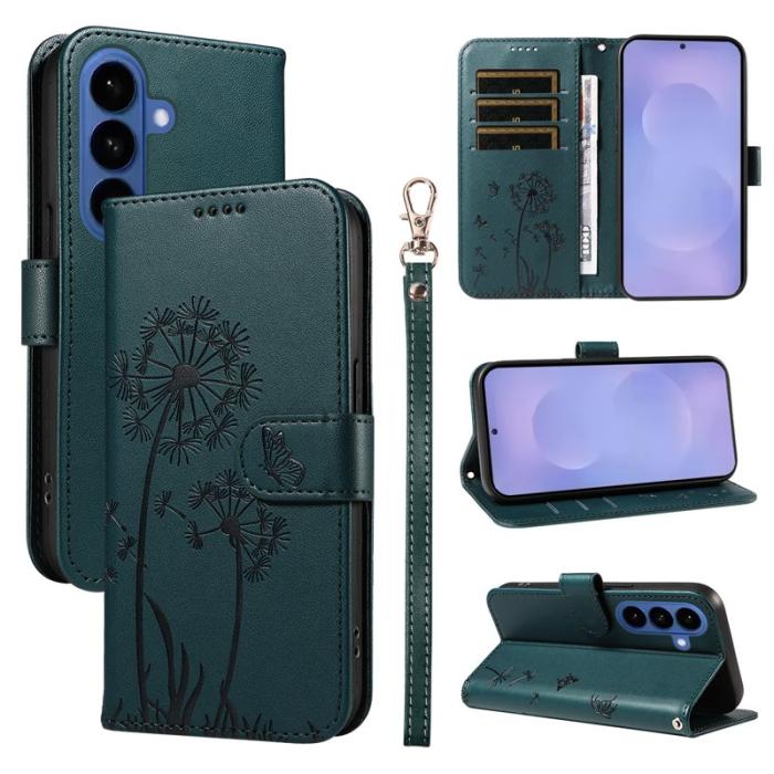 OEM - Samsung Galaxy S26+ Plånboksfodral Konstläder Med Rem Maskrostryck - Blå