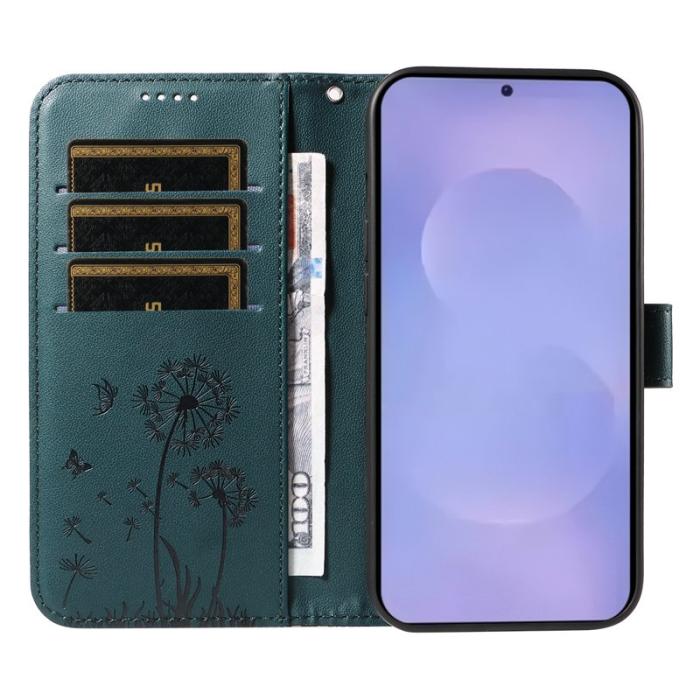 OEM - Samsung Galaxy S26+ Plånboksfodral Konstläder Med Rem Maskrostryck - Blå