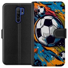 iSecrets - Plånboksfodral till Xiaomi Redmi 9 med Fotbollar