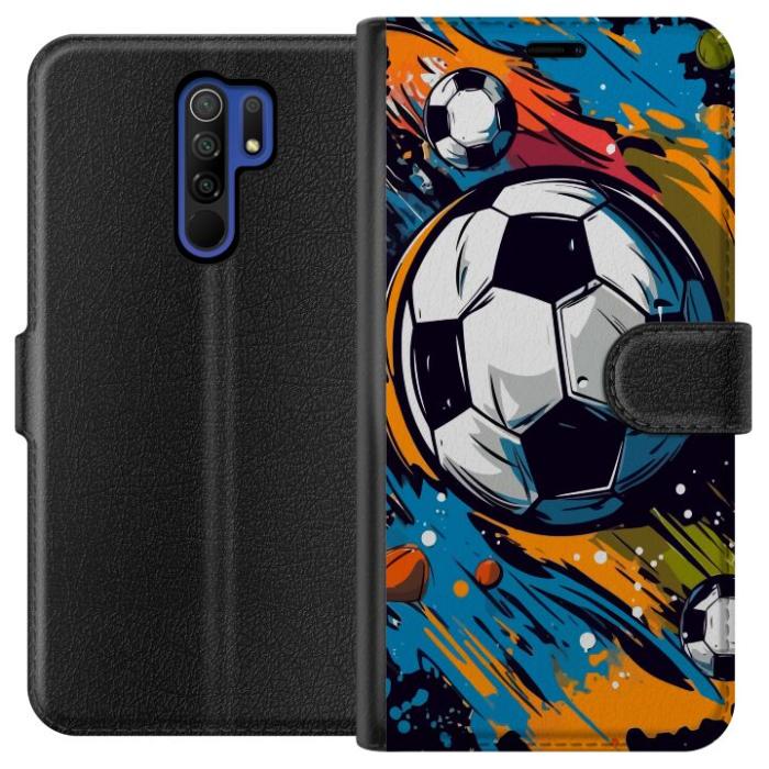 iSecrets - Plånboksfodral till Xiaomi Redmi 9 med Fotbollar