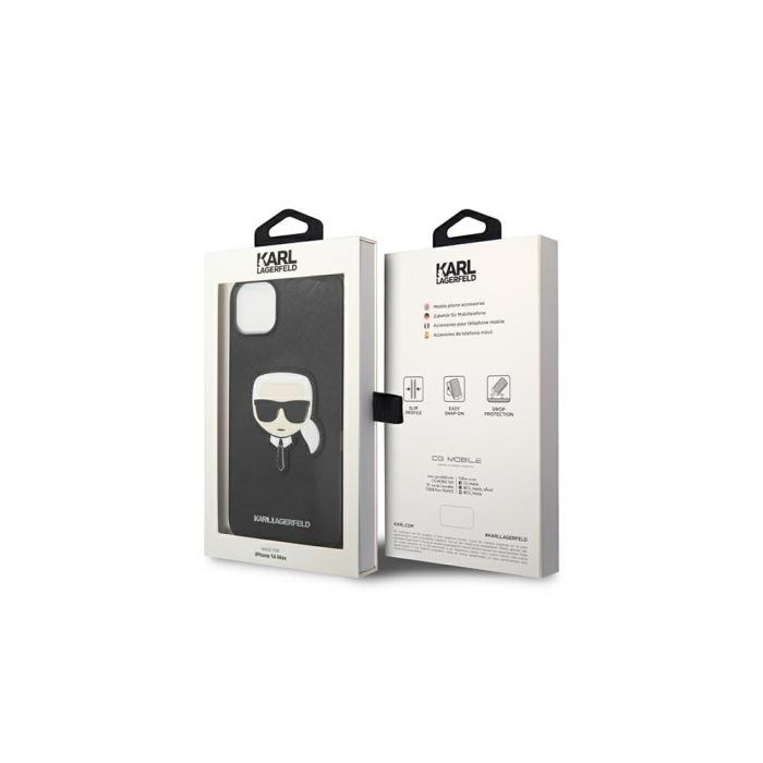 KARL LAGERFELD - Karl Lagerfeld Saffiano PU Skal för iPhone 14 Pro, Svart