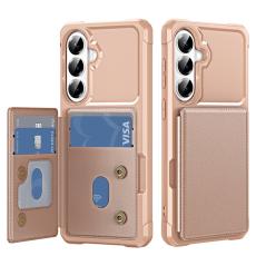 OEM - Mobilfodral f&ouml;r Samsung Galaxy S26 Plus Kickstand Kortfack - Ros&eacute;guld