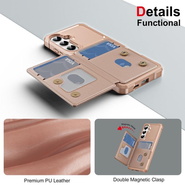 OEM - Mobilfodral för Samsung Galaxy S26 Plus Kickstand Kortfack - Roséguld