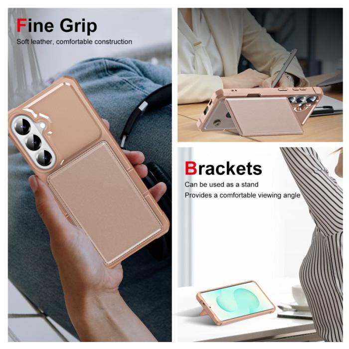 OEM - Mobilfodral för Samsung Galaxy S26 Plus Kickstand Kortfack - Roséguld