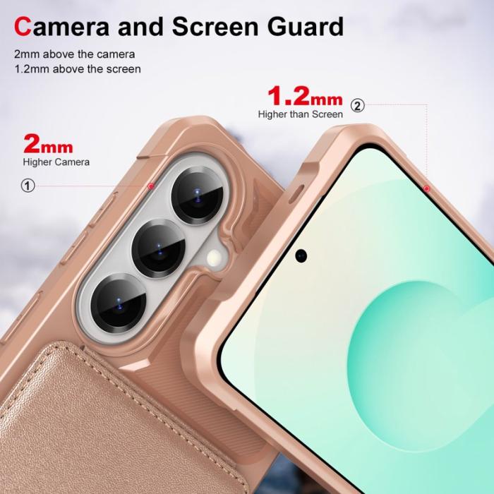 OEM - Mobilfodral för Samsung Galaxy S26 Plus Kickstand Kortfack - Roséguld