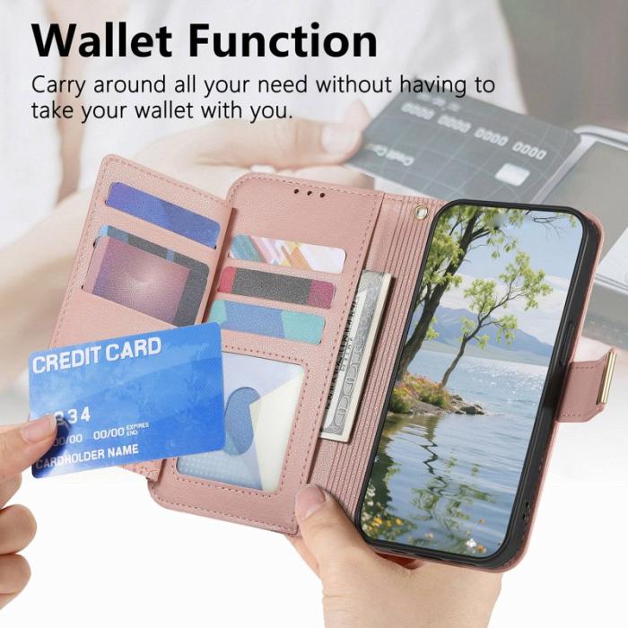 OEM - Mobilfodral för Samsung Galaxy S26 Plus Blommönster Flera kort - Rosa