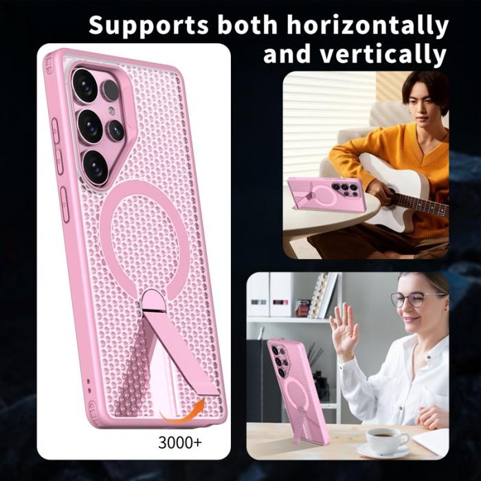 OEM - Mobilskal för Samsung Galaxy S26 Ultra Magnetiskt Kickstand TPU PC - Rosa