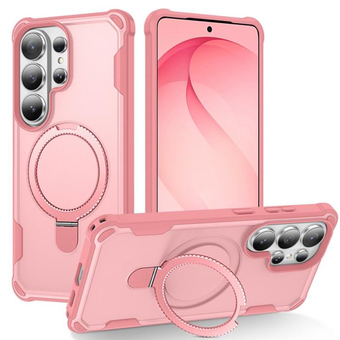 OEM - Mobilskal för Samsung Galaxy S26 Ultra Magnetiskt Kickstand TPU + PC - Rosa