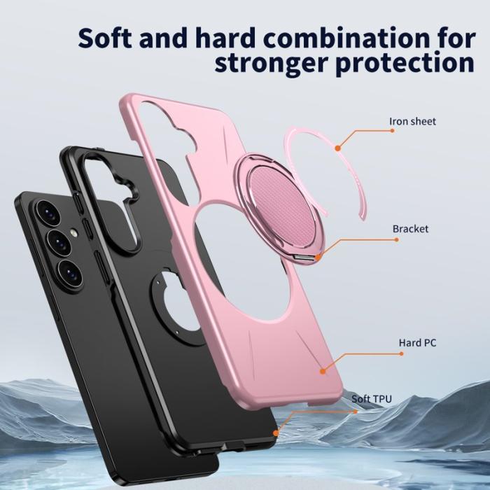 OEM - Mobilskal för Samsung Galaxy S26 Ultra Magnetiskt Kickstand TPU + PC - Rosa
