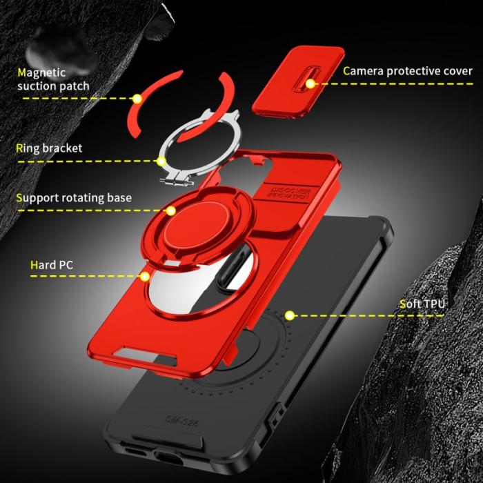 OEM - Mobilskal för Samsung Galaxy S26 Magnetiskt TPU + PC med skärmskydd - Röd
