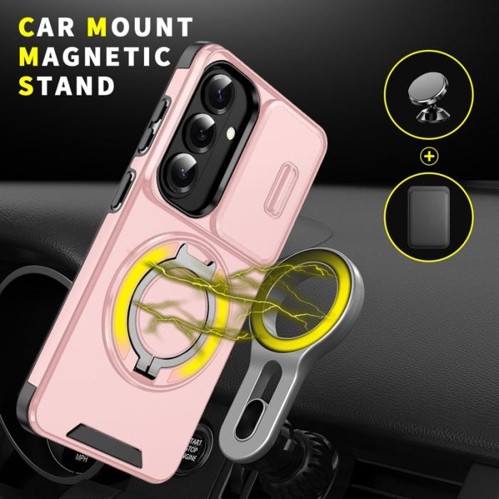 OEM - Mobilskal för Samsung Galaxy S26 Magnetiskt TPU + PC med skärmskydd - Rosa