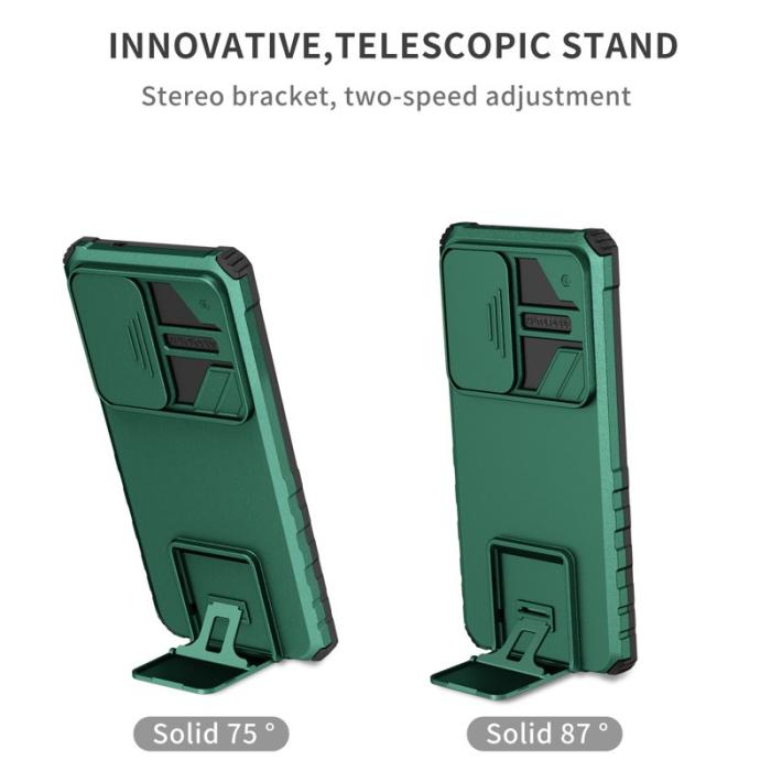 OEM - Mobilskal för Samsung Galaxy S26 Ultra Kamera Slider PC + TPU - Svartgrön