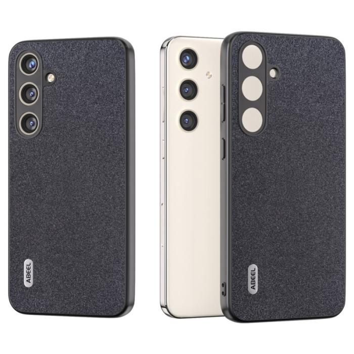 ABEEL - ABEEL Mobilskal till Samsung Galaxy S24+ PU Läder Glitter Yta - Svart
