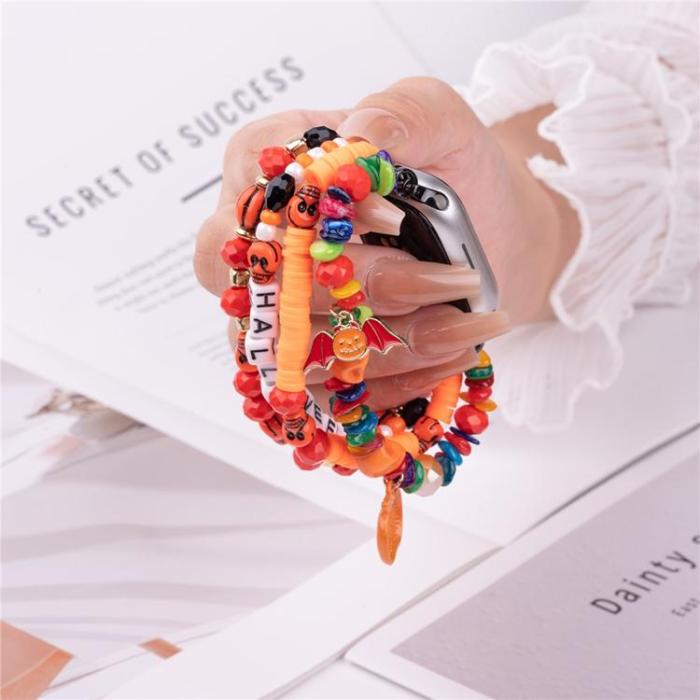 OEM - Apple Watch (49mm/46mm/45mm/44mm/42mm) Armband Halloween Beaded - Bokstäver