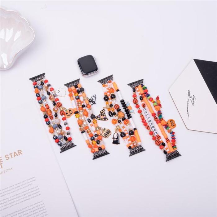 OEM - Apple Watch (49mm/46mm/45mm/44mm/42mm) Armband Halloween Beaded - Bokstäver