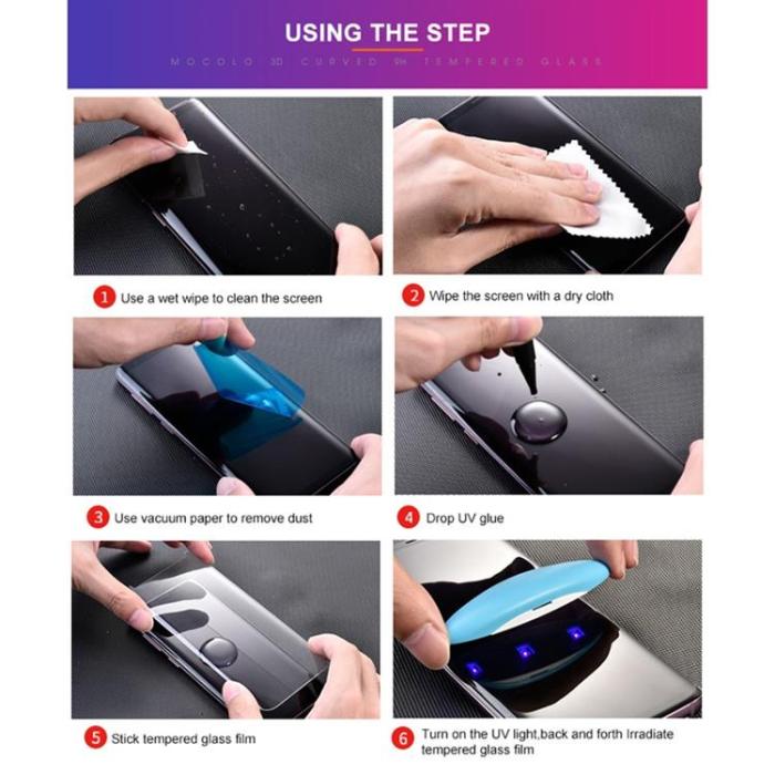 Mocolo - Mocolo UV 3D Curved Härdat Glas Skärmskydd Galaxy S22 Plus 5G