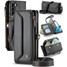 Caseme - CASEME Pl&aring;nboksfodral Konstl&auml;der f&ouml;r Samsung Galaxy S22 5G - Svart