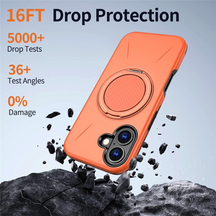 A-One Brand - iPhone 17 Mobilskal MagSafe Rotating Kickstand - Orange