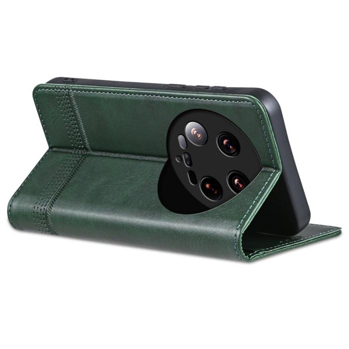 AZNS - AZNS Xiaomi 14 Ultra Plånboksfodral Konstläder - Grön