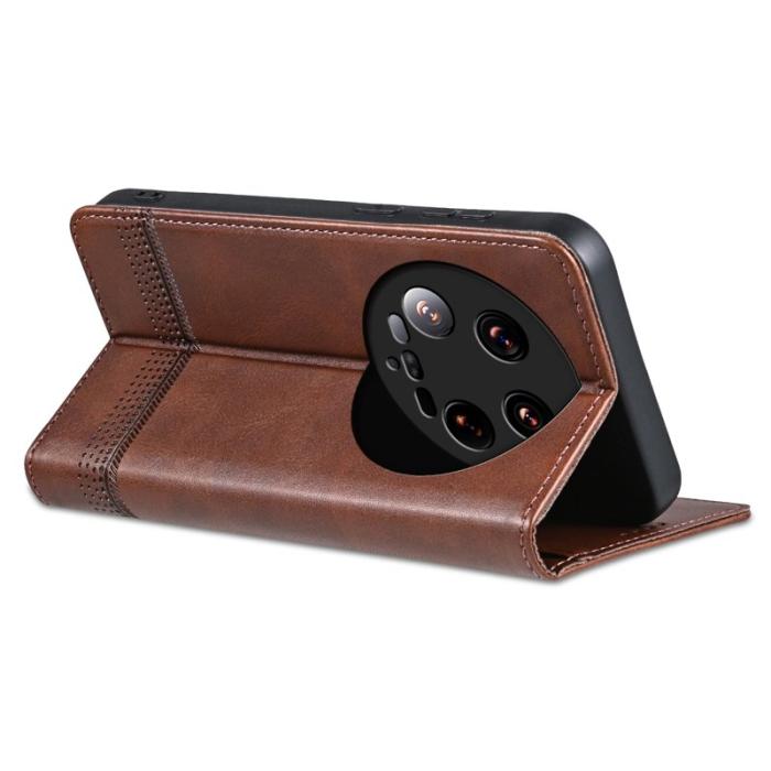AZNS - AZNS Xiaomi 14 Ultra Plånboksfodral Konstläder - Brun