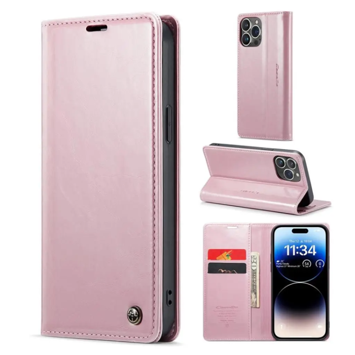 Caseme - CASEME iPhone 14 Pro Max Plånboksfodral - Rosa