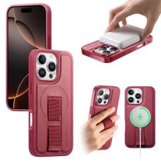 CASENEO - CASENEO iPhone 16 Pro Fodral Magnetiskt KonstL&auml;der - R&ouml;d