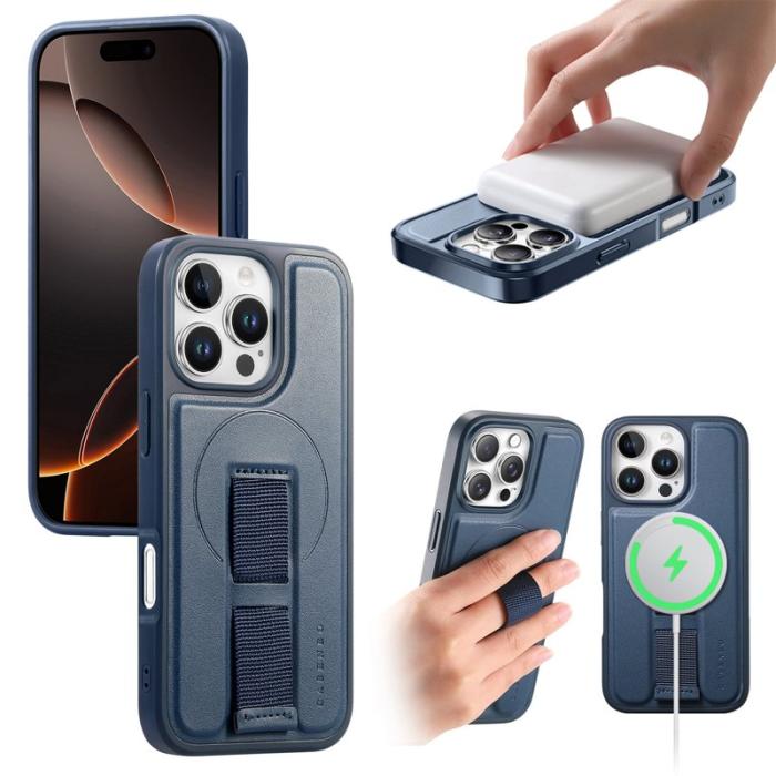 CASENEO - CASENEO iPhone 16 Pro Fodral - Magnetiskt KonstLäder + PC - Blå