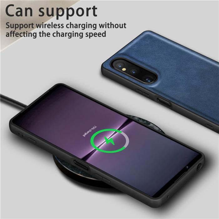 A-One Brand - Sony Xperia 10 V Mobilskal TPU PU-Läder - Blå