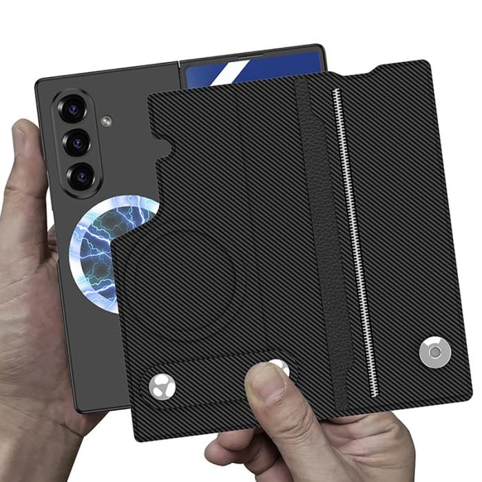 GKK - GKK Samsung Galaxy Z Fold7 Fodral Äkta läder - Grå
