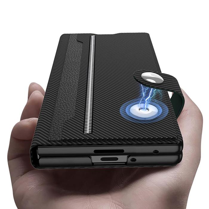 GKK - GKK Samsung Galaxy Z Fold7 Fodral Äkta läder - Grå
