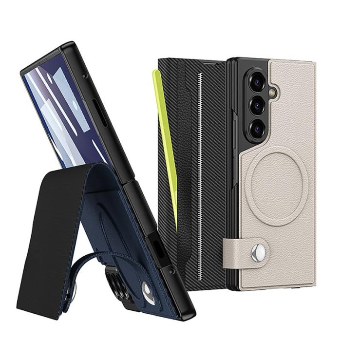 GKK - GKK Samsung Galaxy Z Fold7 Fodral Äkta läder - Grå