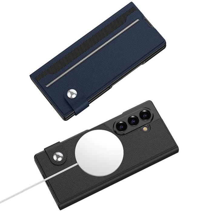 GKK - GKK Samsung Galaxy Z Fold7 Fodral Äkta läder - Grå