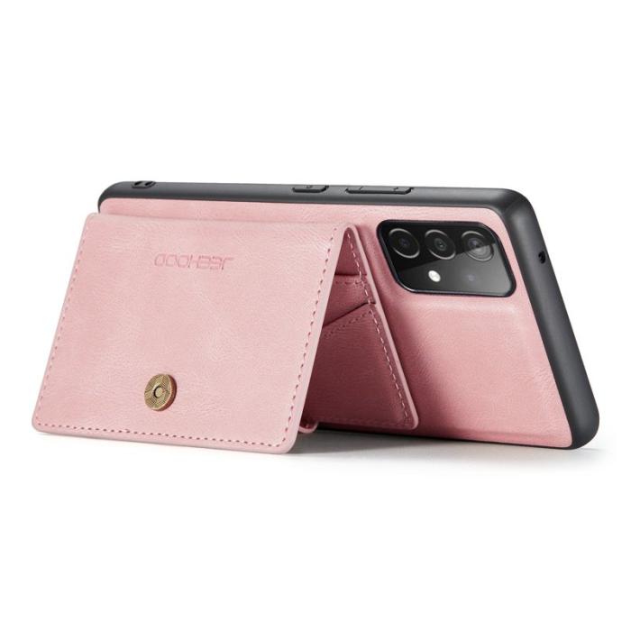 JEEHOOD - JEEHOOD Magnetic Konstläder Plånboksfodral för Samsung Galaxy A32 5G - Roséguld