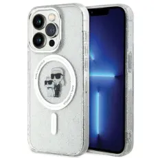 KARL LAGERFELD - KARL LAGERFELD iPhone 14 Pro Max Mobilskal Magsafe Glitter - Clear