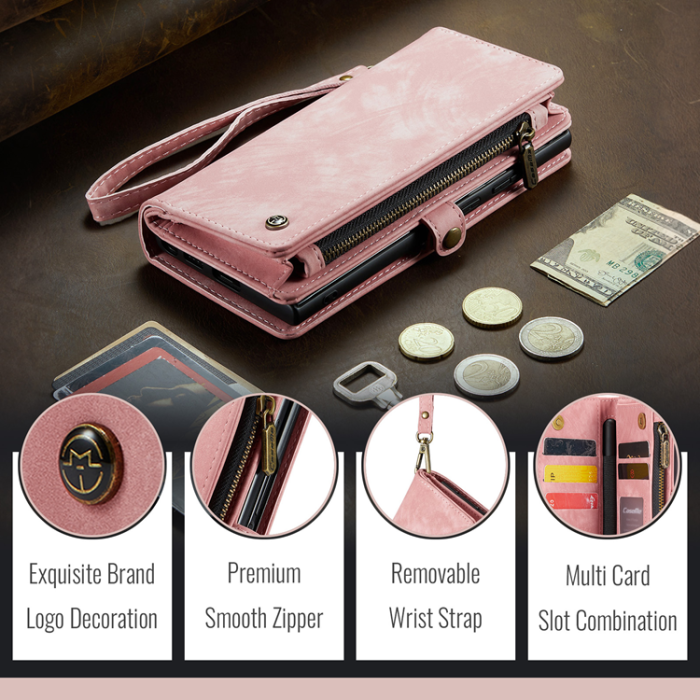 Caseme - CASEME Galaxy Z Fold 7 Plånboksfodral Med Rem - Rosa