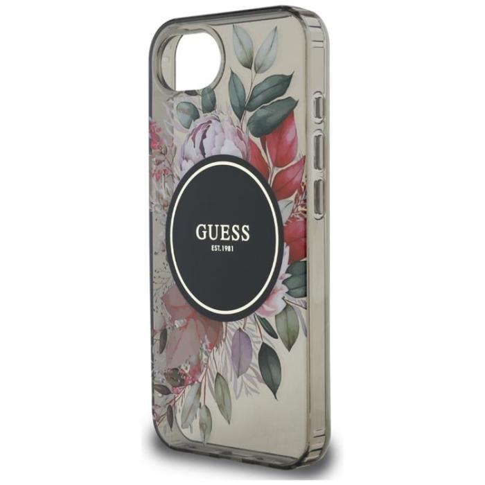 Guess - Guess iPhone 16e Mobilskal MagSafe IML Flowers - Svart