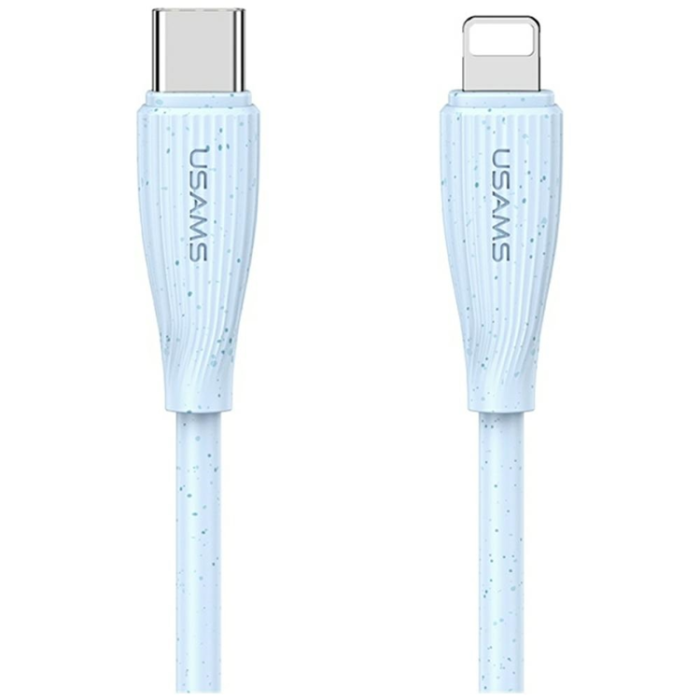 USAMS - Usams USB-C Till Lightning Kabel 1m Green Series - Blå