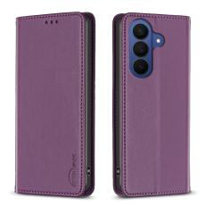BINFEN COLOR - BINFEN Samsung Galaxy S26 Plus Skal &Auml;kta L&auml;der Med St&auml;ll - M&ouml;rklila