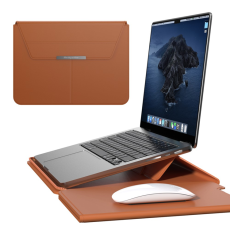A-One Brand - Datorfodral 15.6" Detachable med Stativ PU-läder - Brun