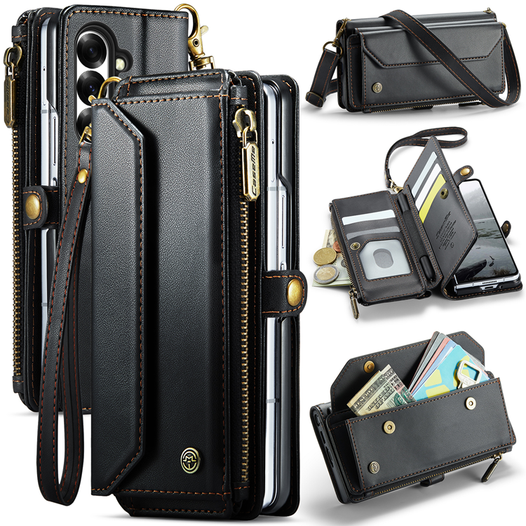 CASEME Galaxy Z Fold 7 Plånboksfodral Med Remmar - Svart | 2353 | AlltMobil