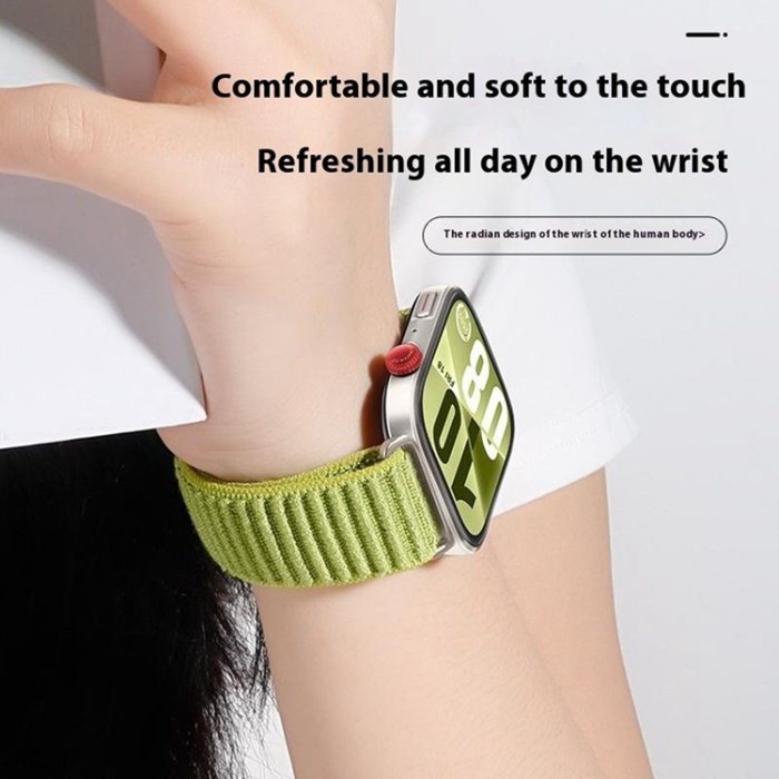 A-One Brand - Huawei Watch Fit 4/Fit 4 Pro Armband Magic Tape Nylon - Mörkgrön