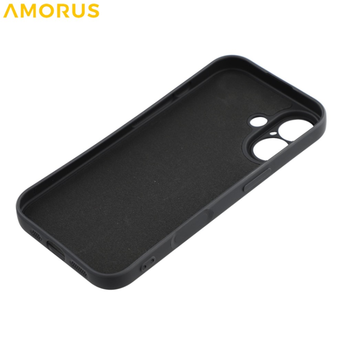Amorus - AMORUS iPhone 17 Mobilskal Precise Cutouts TPU Fiber - Svart