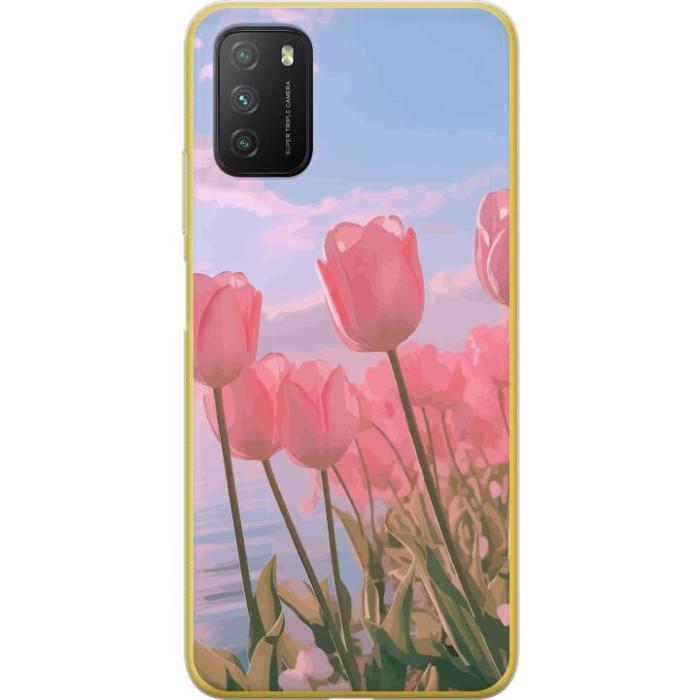 iSecrets - Mobilskal till Xiaomi Poco M3 med Rosa Tulpaner