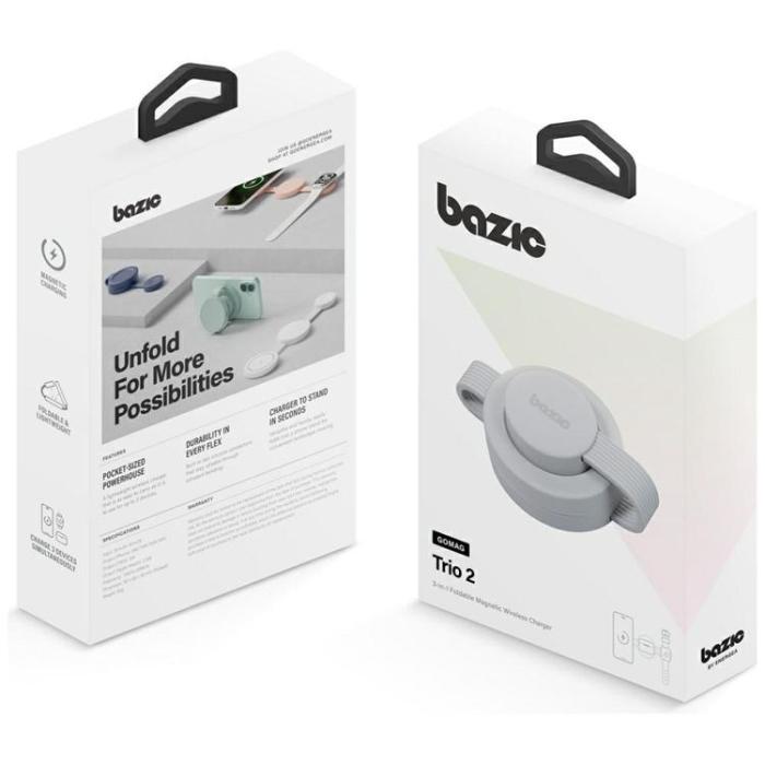 ENERGEA - Energea 3in1 MagSafe Trådlös Laddare iPhone Watch AirPods Bazic - Grå