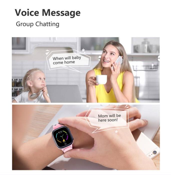 A-One Brand - Smartwatch För Barn GPS Klocka Vattentät 4G - Rosa