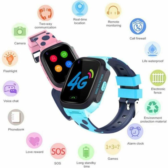 A-One Brand - Smartwatch För Barn GPS Klocka Vattentät 4G - Blå