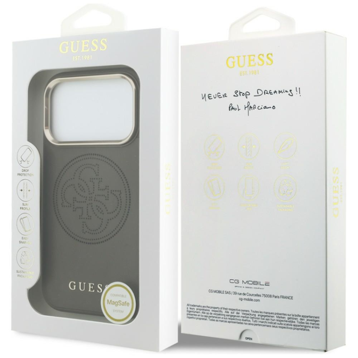 Guess - Guess Mobilskal För iPhone 17 Pro Max MagSafe Perforated 4G - Brun