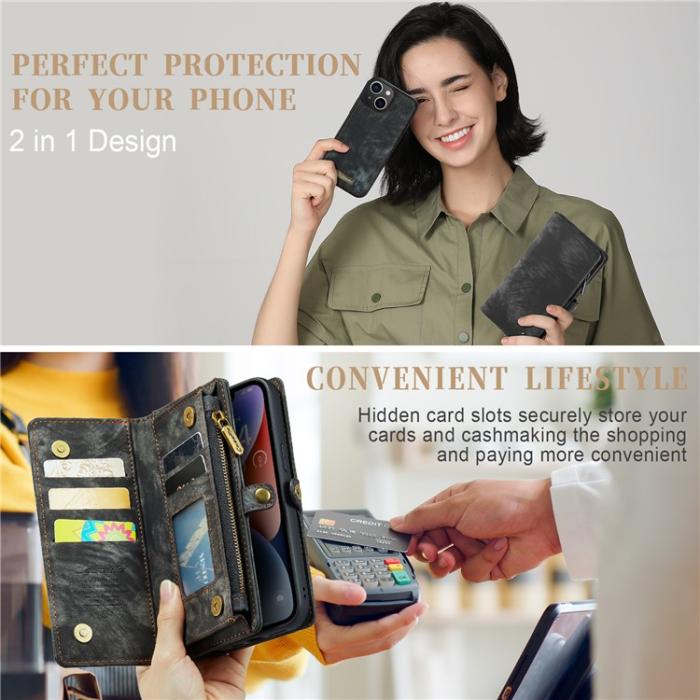 Caseme - CASEME iPhone 15 Plus Plånboksfodral 008 Detachable - Svart